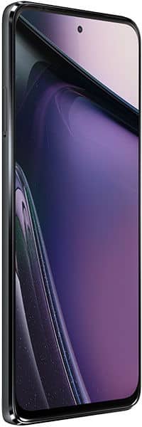 Motorola Moto G Stylus 5G (2023), angled front view, on-screen purple gradient, thin black frame, centered front camera.