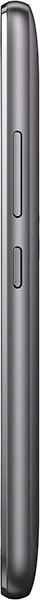 Motorola Moto G5, side view, showing dark gray metallic body with power and volume buttons along the edge