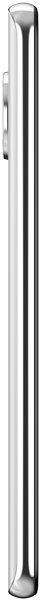Motorola Moto G7 side view, showing white frame with black stripe along edge and camera lens area