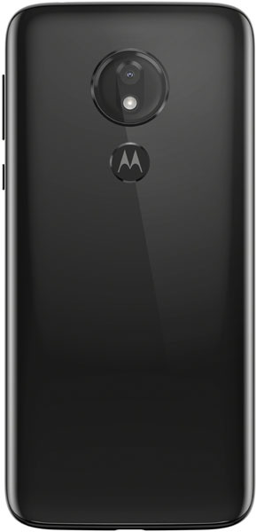 Motorola Moto G7 Power rear view, black phone showing camera and logo