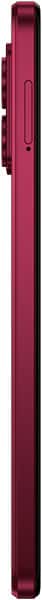 Motorola Moto G84 rear view showing burgundy finish and camera placement