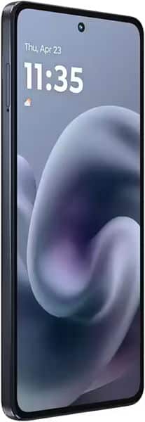 Motorola Moto G86 Power front view displaying lock screen with time 11:35 and abstract wallpaper