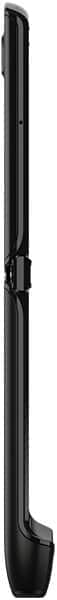 Motorola Razr (2019) in closed position, side view, showing the tall narrow black folded form factor