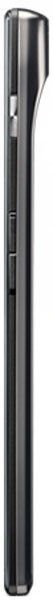 Motorola RAZR phone, closed, shown from the side in black