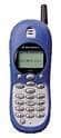 Motorola V2282 mobile phone, front view, with blue and silver casing, numeric keypad, and small screen display
