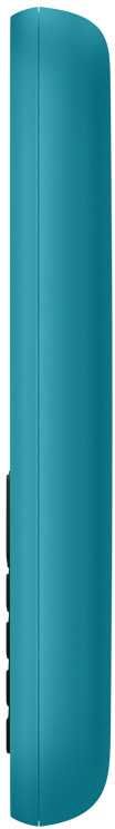 Nokia 110 (2019) side view, teal blue clamshell phone closed vertically