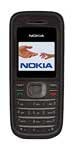 Nokia 1208 mobile phone, front view, with small screen and physical keypad