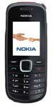 Front view of black Nokia 1661 phone with color screen, keypad with white numbers, and green/red call buttons visible.