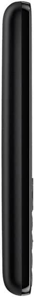 Nokia 206 mobile phone, side view, black candybar design with curved edges