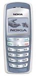 Nokia 2115i Shorty mobile phone, front view, with blue casing and numeric keypad