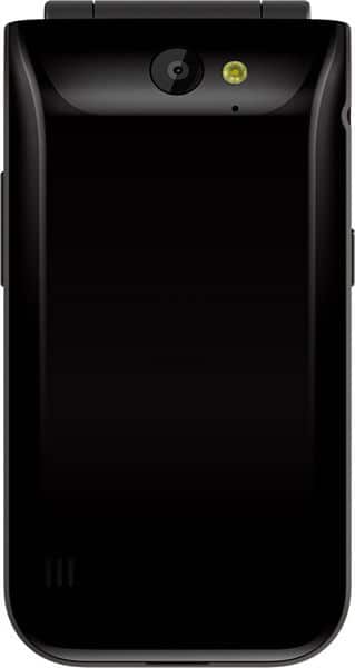 Nokia 2720 Flip open, rear view showing camera and flash on black screen