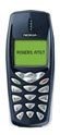 Nokia 3590 mobile phone, front view, with dark blue casing and small green display screen
