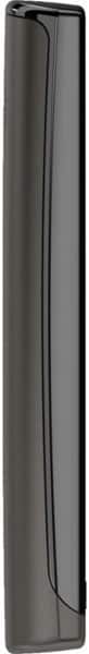 Nokia 500 phone shown from the side, displaying its narrow rectangular profile with curved edges in black