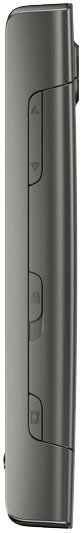 Side view of a dark device, likely Nokia 5250, featuring three rectangular side buttons with small icons.
