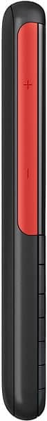 Nokia 5310 (2020) phone, side view, showing red front panel with black edges and physical buttons