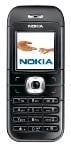 Nokia 6030 mobile phone, front view, showing screen and keypad with silver and black design