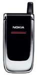 Nokia 6061 mobile phone, front view, closed position with external display and antenna extended