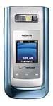 Nokia 6205 phone, front view, open with external screen displayed and internal screen visible