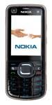 Nokia 6220 mobile phone, front view, with dark screen and physical keypad below