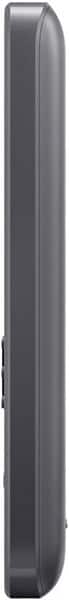 Nokia 6300 4G, side view, showing the slim profile of the gray phone with volume and power buttons visible