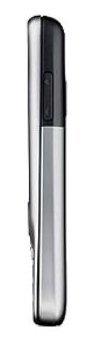 Nokia 6303i Classic phone, side view, showing silver and black clamshell design closed