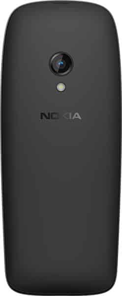 Nokia 6310 (2021) rear view, black, showing camera and LED flash