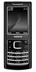 Nokia 6500 Classic front view, black candybar phone with small screen and numeric keypad