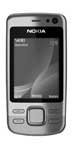 Nokia 6600i Slide, front view, showing dark screen and silver-gray clamshell design with keypad