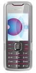Front view of silver and black Nokia 7210 Supernova showing small color screen, keypad, and central navigation button.