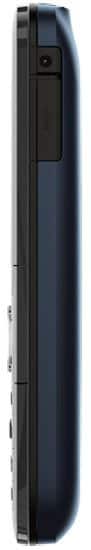 Nokia C1-01 phone shown from the side, displaying its narrow rectangular form with dark blue and black casing
