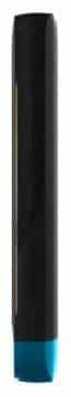 Nokia C5-04 mobile phone, side view, black body with blue accent at bottom