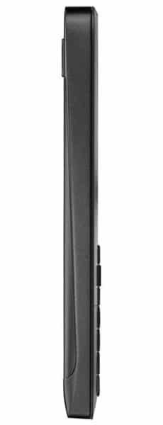 Nokia E52 NAM phone, side view, showing slim black rectangular device with buttons along edge