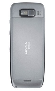 Nokia E52 NAM rear view, showing gray metal back panel with camera and Nokia branding