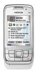 Nokia E66 smartphone shown from the front, displaying its screen and physical buttons