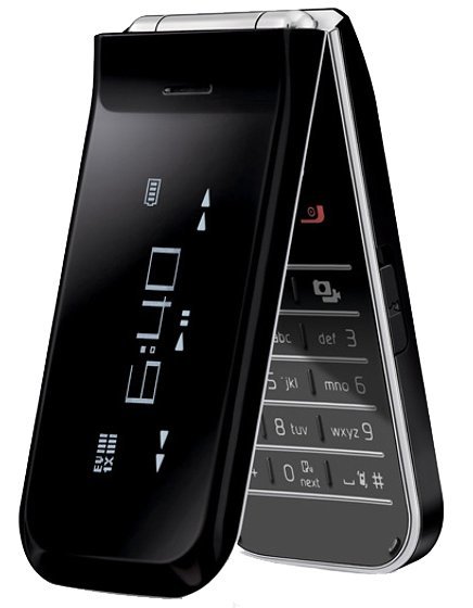 Nokia Intrigue flip phone, open position showing exterior screen and numeric keypad on interior