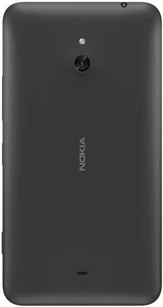 Nokia Lumia 1320 rear view, showing dark gray back panel with camera and Nokia branding