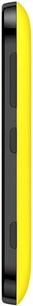 Nokia Lumia 625 side view, yellow and black phone displayed vertically