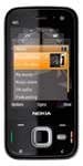 Nokia N85 smartphone shown from the front, displaying its screen and control buttons