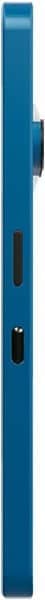 Nothing Phone (3a) side view showing blue back panel with camera module and speaker grille