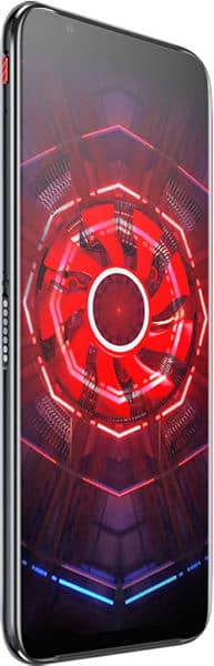Nubia Red Magic 3 smartphone front view with glowing red and blue neon circular design on screen