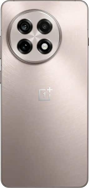 OnePlus 13R rear view showing quad camera setup with circular module on beige background