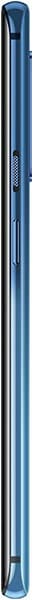 OnePlus 7T Pro, rear view, blue finish with camera module and button details visible along the side