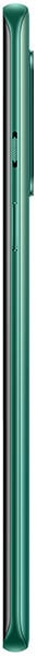 OnePlus 8 side view, green color, showing the phone's slim profile and button placement
