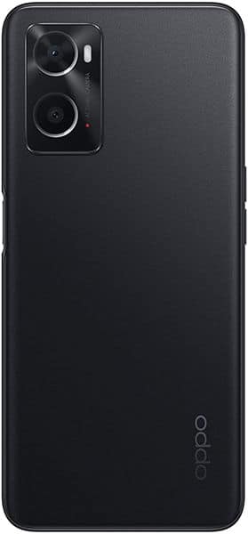 Oppo A76 rear view, black smartphone with dual camera module and Oppo branding visible