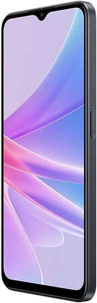 Oppo A78 smartphone, front view, displaying a colorful gradient wallpaper with purple, blue, and pink tones on its display