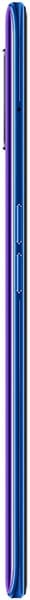 Oppo A9 (2020) smartphone, side view, in blue finish with visible power and volume buttons