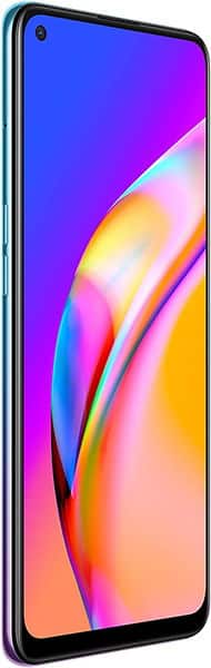 Oppo A94 5G front view displaying colorful gradient wallpaper on screen with punch-hole camera visible