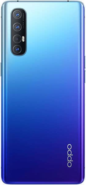 Oppo Find X2 Neo rear view, showing quad camera setup and blue gradient finish