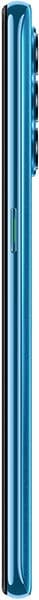 Oppo Find X3 Lite smartphone shown from the side in blue, displaying its slim profile and curved edges