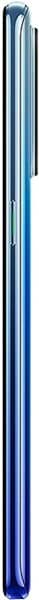 Oppo Reno3 Pro side view, showing the device's thin profile with a blue gradient finish transitioning from light blue to dark blue